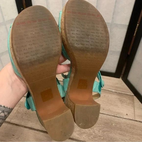 Miz Mooz Cookie Ankle Heeled Platform Leather Sandals 8 - Picture 3 of 11